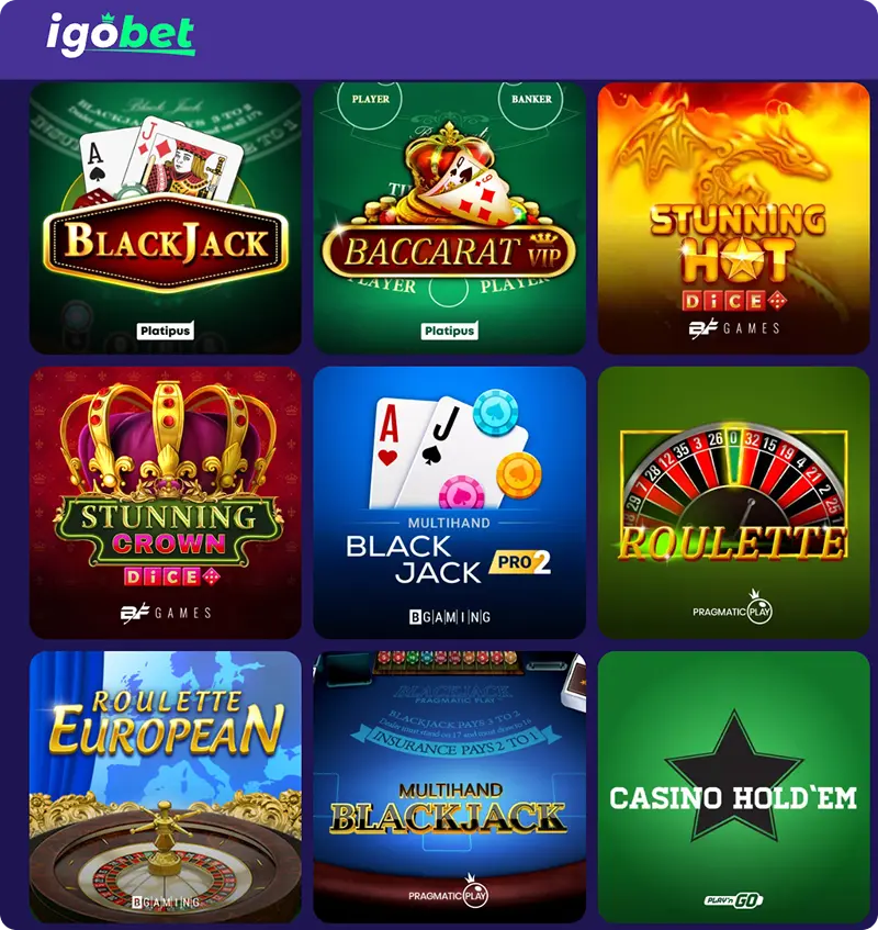 tafelspelen collectie bij Igo Bet